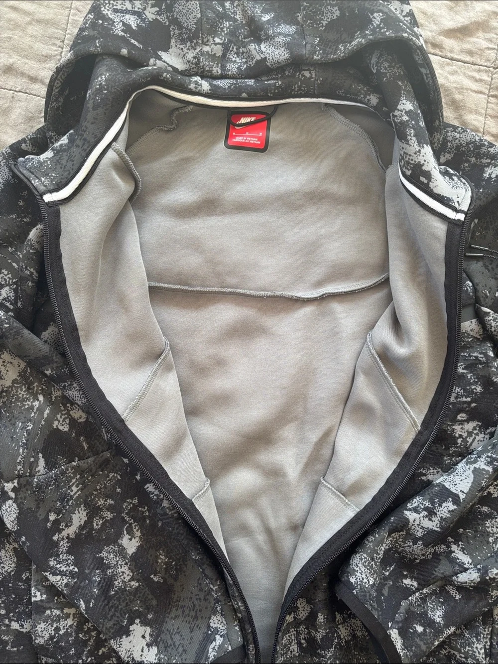 Men’s Nike Sportswear Tech Full Zip Hoodie in Digital Snow Camo
